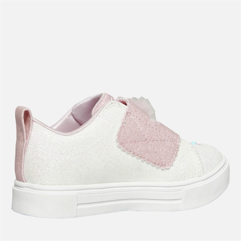 SKECHERS Girls Twinkle Sparks Glitter Gems Trainers White/Pink - Image 5