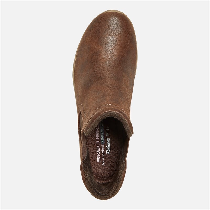 SKECHERS Womens Reggae Fest 2.0 New Yorker Chelsea Boots Chocolate - Image 4