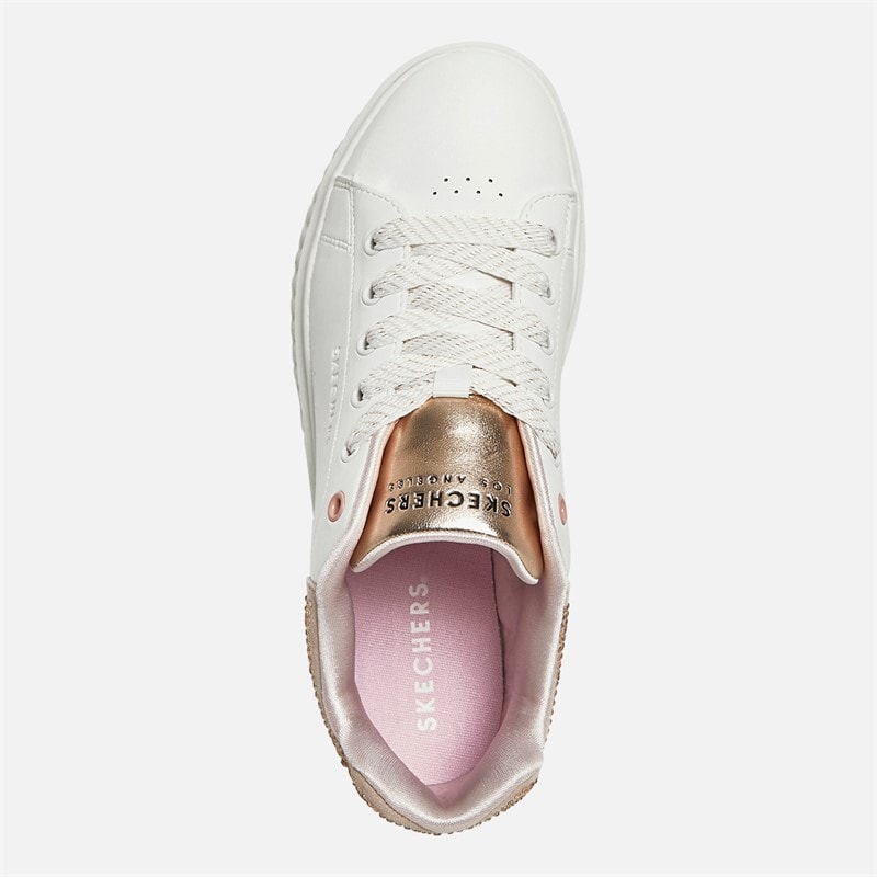 SKECHERS Junior Girls Hi Ridge Trainers White - Image 4