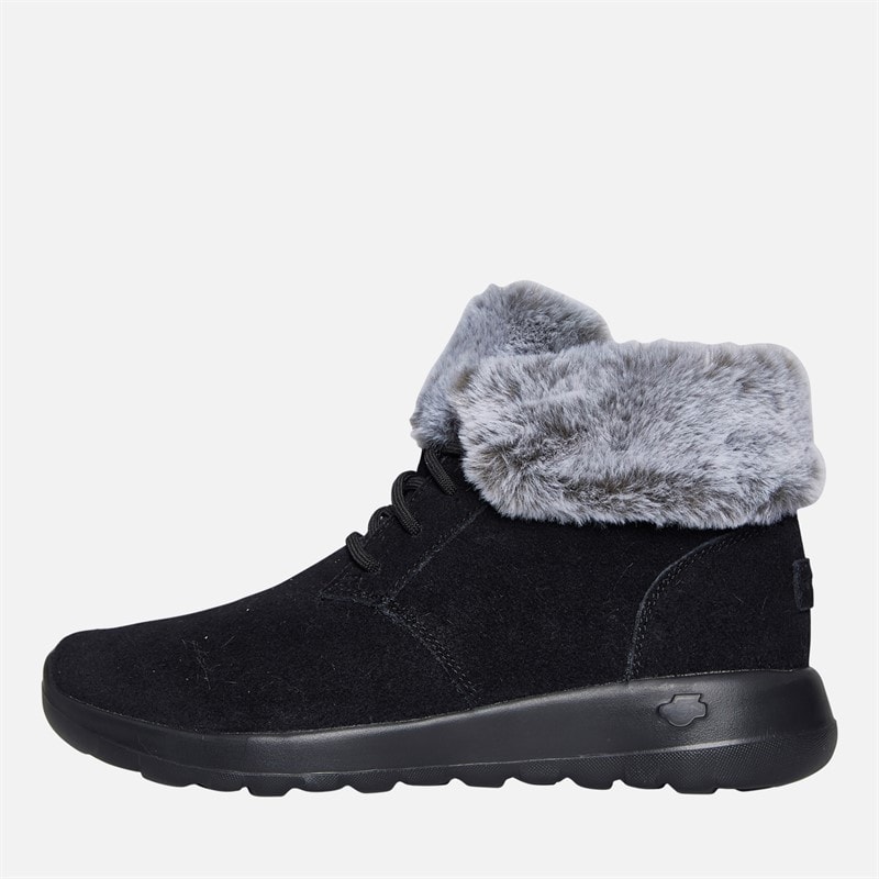 SKECHERS Womens On The Go Joy Plush Dreams Boots Black/Grey - Image 1