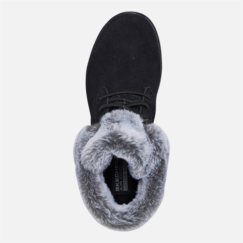 SKECHERS Womens On The Go Joy Plush Dreams Boots Black/Grey - Image 4