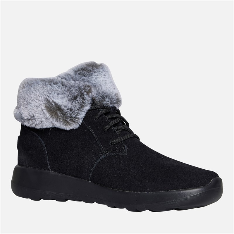 SKECHERS Womens On The Go Joy Plush Dreams Boots Black/Grey - Image 5