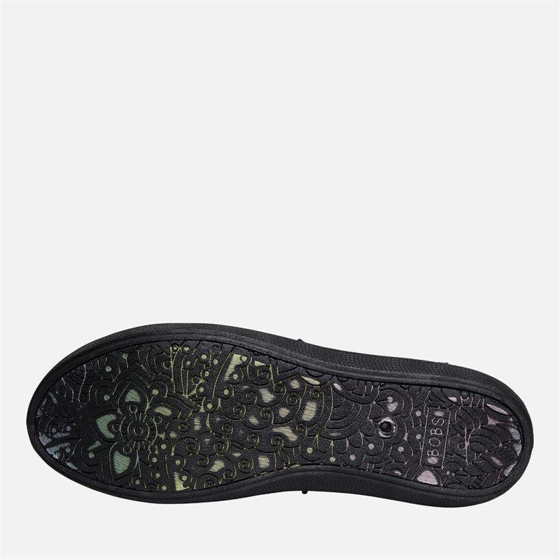 SKECHERS Womens Bobs B Cute Extra Wide Fit Canvas Shoes Black Mono - Image 2