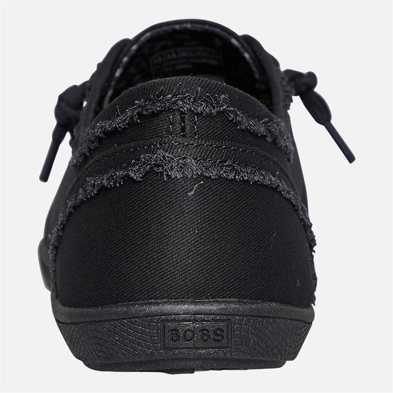SKECHERS Womens Bobs B Cute Extra Wide Fit Canvas Shoes Black Mono - Image 3