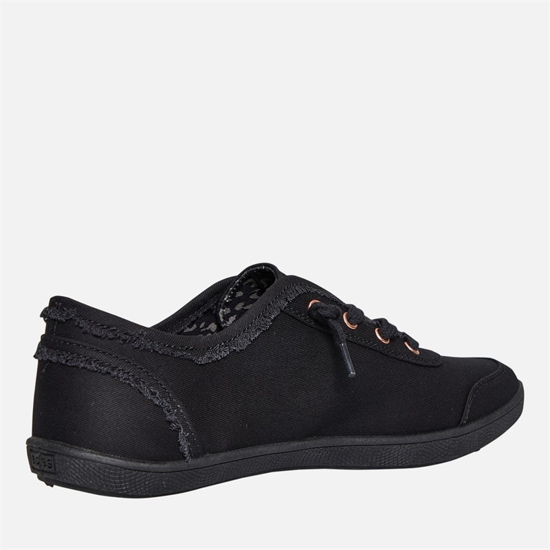 SKECHERS Womens Bobs B Cute Extra Wide Fit Canvas Shoes Black Mono - Image 5