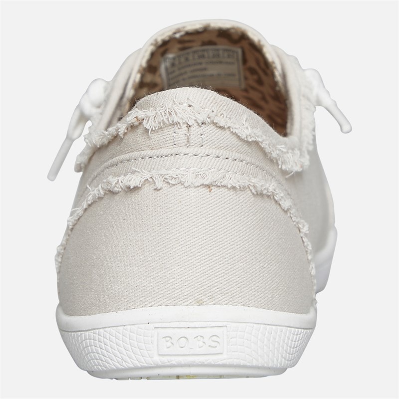 SKECHERS Womens Bobs B Cute Extra Wide Fit Canvas Shoes Natural - Image 3