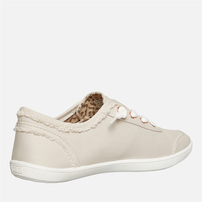 SKECHERS Womens Bobs B Cute Extra Wide Fit Canvas Shoes Natural - Image 5