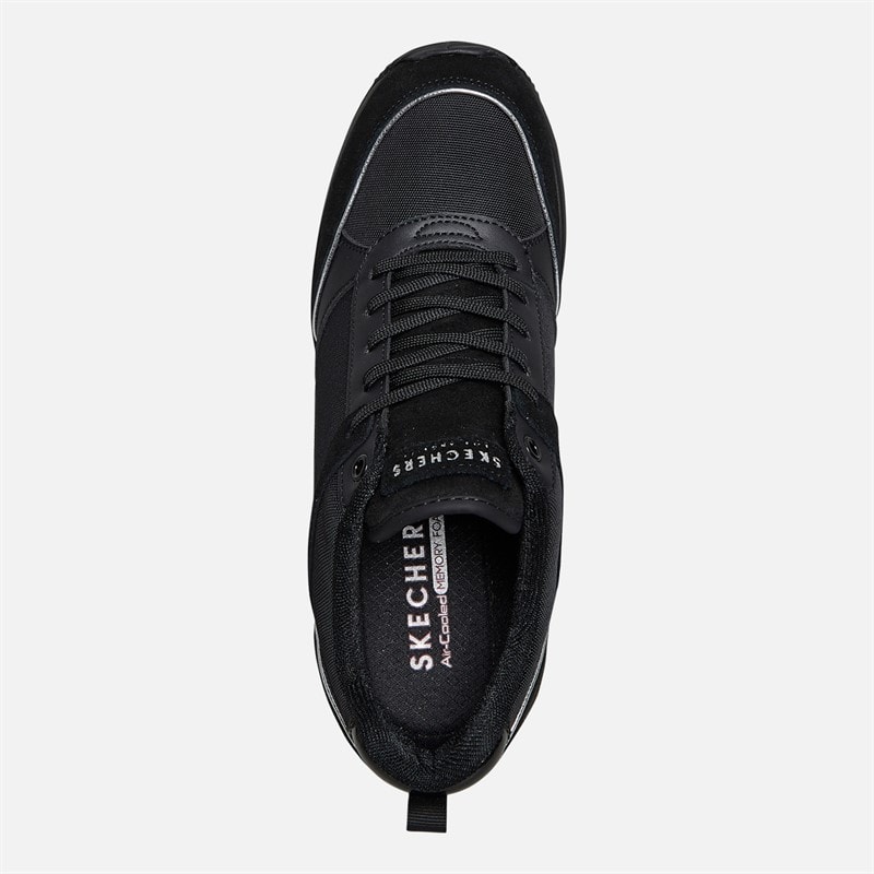 SKECHERS Womens Million High N Fly Wedge Trainers Black - Image 4