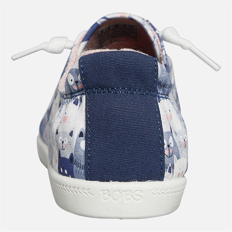 SKECHERS Womens Bobs Beach Bingo Wide Fit Canvas Shoes Navy - Image 3