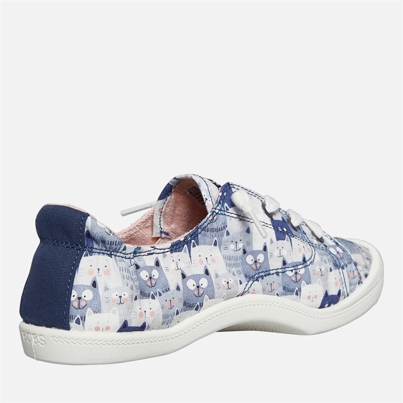 SKECHERS Womens Bobs Beach Bingo Wide Fit Canvas Shoes Navy - Image 5