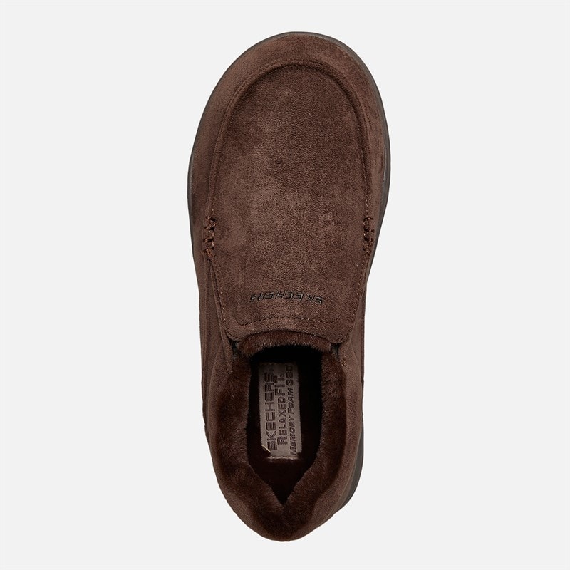 SKECHERS Mens Expected X Larmen Moccasin Slippers Chocolate - Image 4