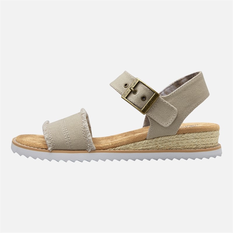 SKECHERS Womens Desert Kiss Adobe Princess Ankle Strap Sandals Light Taupe