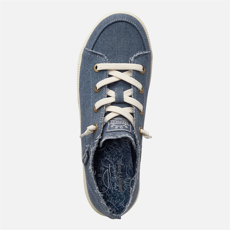 SKECHERS Womens Bobs B Cute 2.0 Chill Look Canvas Pumps Navy Chambray - Image 4
