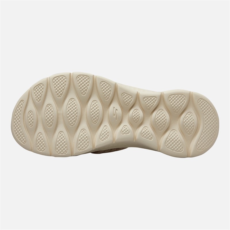 SKECHERS Womens Go Walk Flex Stardust Sliders Taupe Textile - Image 2