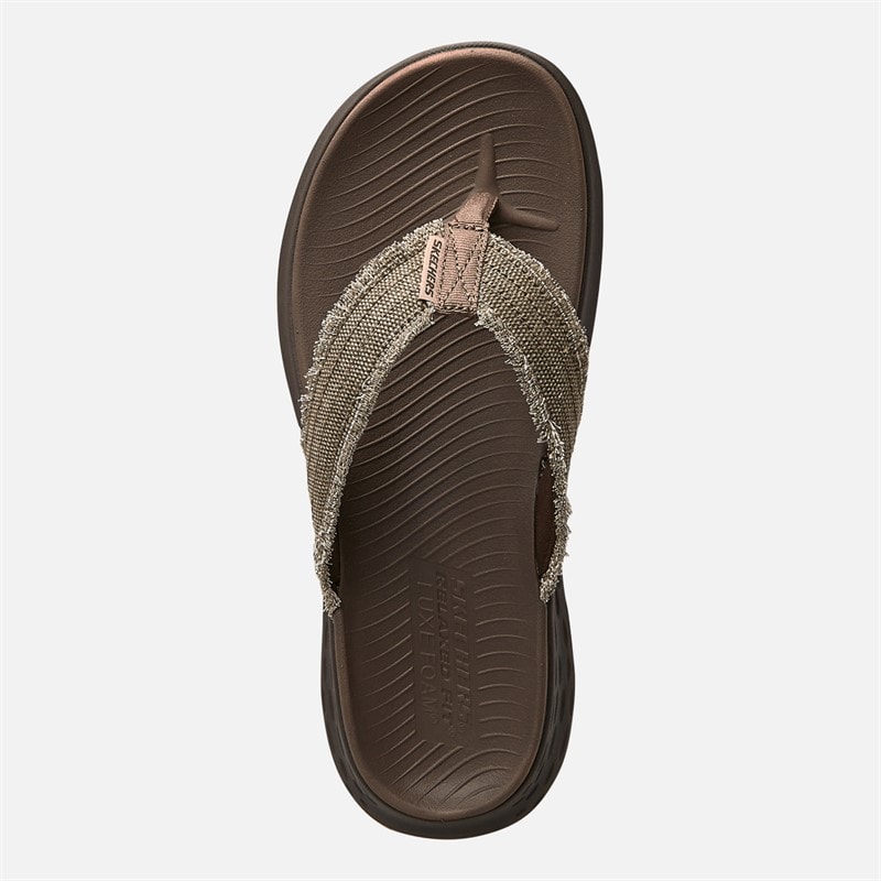 SKECHERS Mens Parson SD Gino Flip Flops Chocolate - Image 4