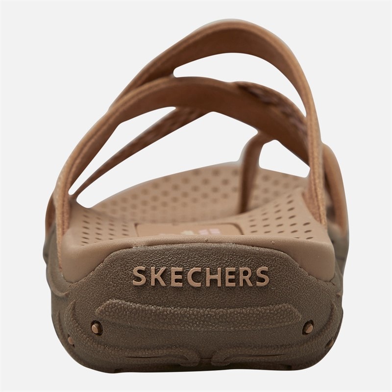 SKECHERS Womens Reggae Timeless Summer Sliders Chestnut - Image 3