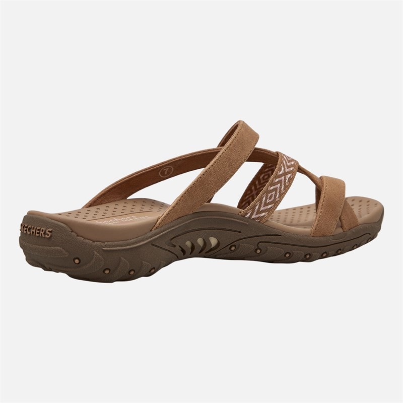SKECHERS Womens Reggae Timeless Summer Sliders Chestnut - Image 5