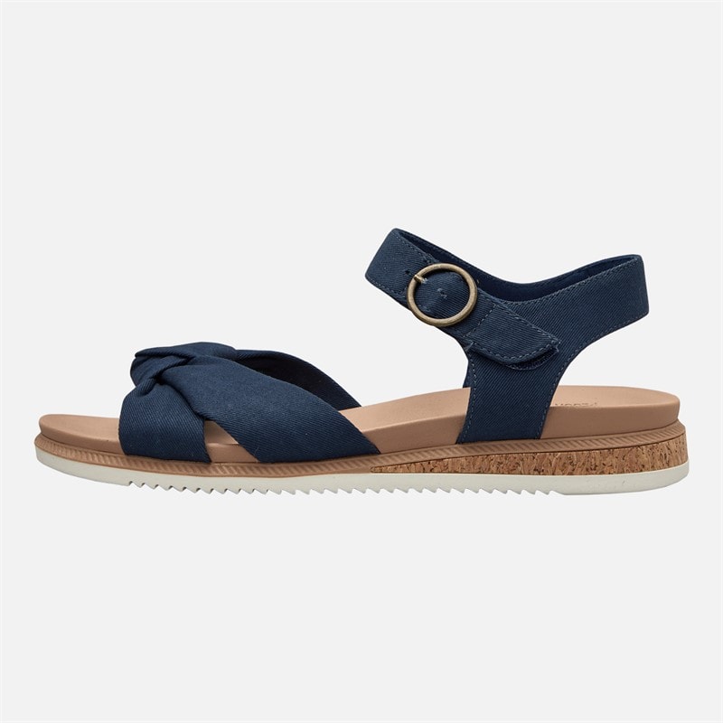 SKECHERS Womens Desert Kiss Low Peak Sun Ankle Strap Sandals Navy