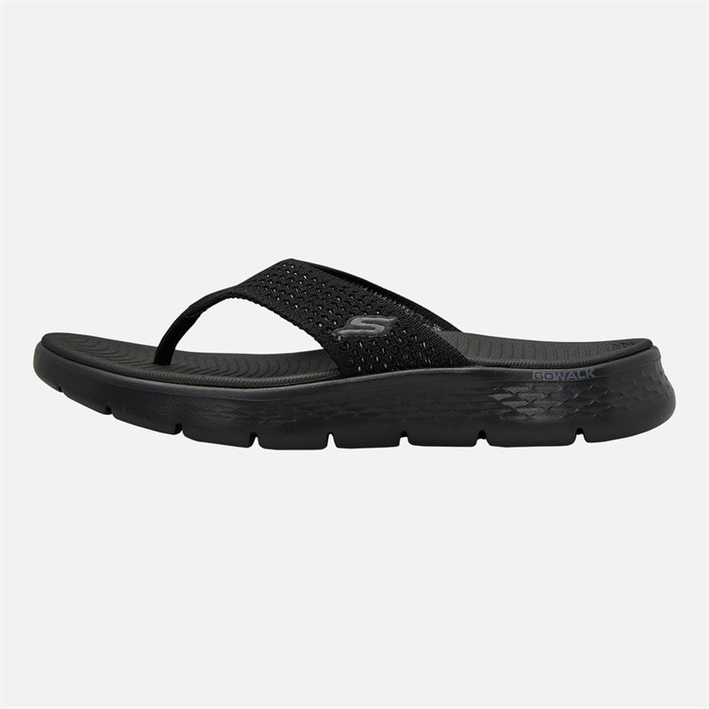 SKECHERS Womens Go Walk Flex Serenity Flip Flops Black/Grey - Image 1