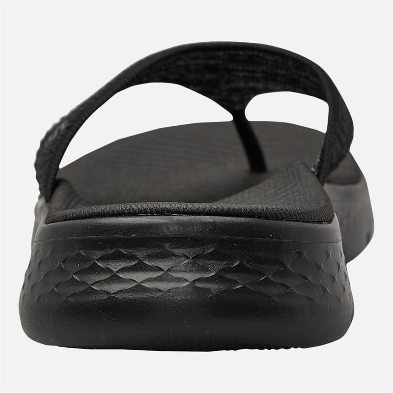 SKECHERS Womens Go Walk Flex Serenity Flip Flops Black/Grey - Image 3