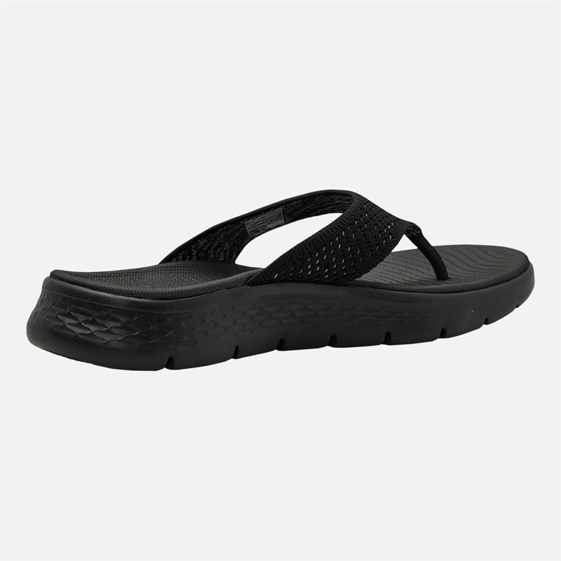 SKECHERS Womens Go Walk Flex Serenity Flip Flops Black/Grey - Image 5