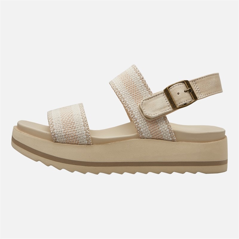 SKECHERS Womens Arch Comfort Beach Breeze Ankle Strap Sandals Natural - Image 1