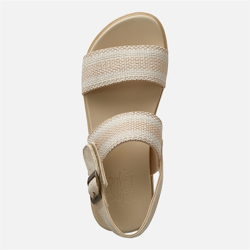 SKECHERS Womens Arch Comfort Beach Breeze Ankle Strap Sandals Natural - Image 4