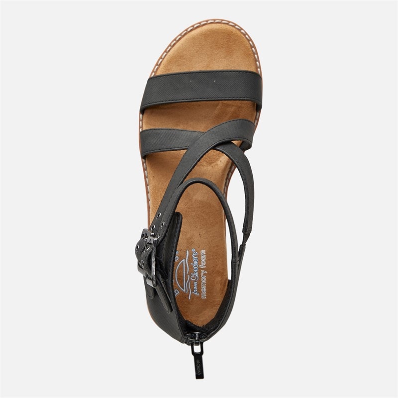 SKECHERS Womens Desert Kiss Sun Dipped Ankle Strap Sandals Black - Image 4