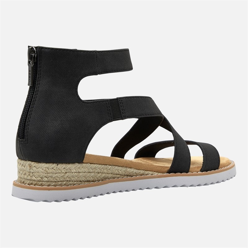 SKECHERS Womens Desert Kiss Sun Dipped Ankle Strap Sandals Black - Image 5