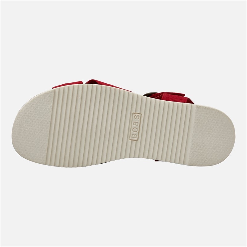 SKECHERS Womens Desert Kiss Low Peak Sun Ankle Strap Sandals Red - Image 2