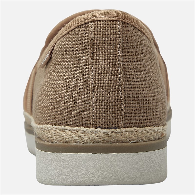SKECHERS Womens Flexpadrille Lo Espadrilles Tan Linen - Image 3