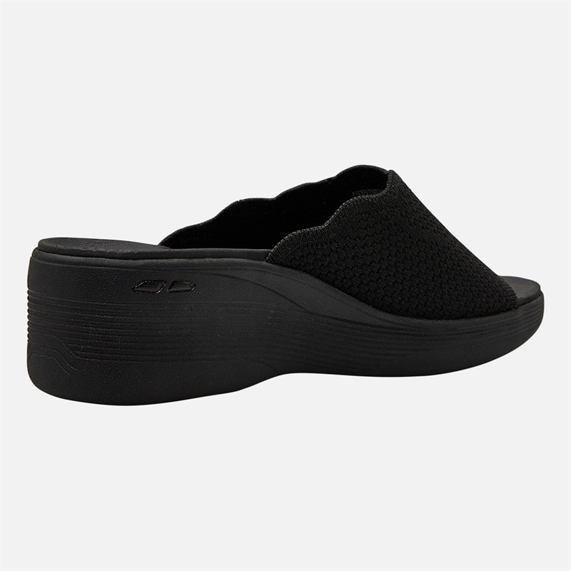 SKECHERS Womens Pier-Lite Classic Elegance Wedge Sliders Black - Image 5