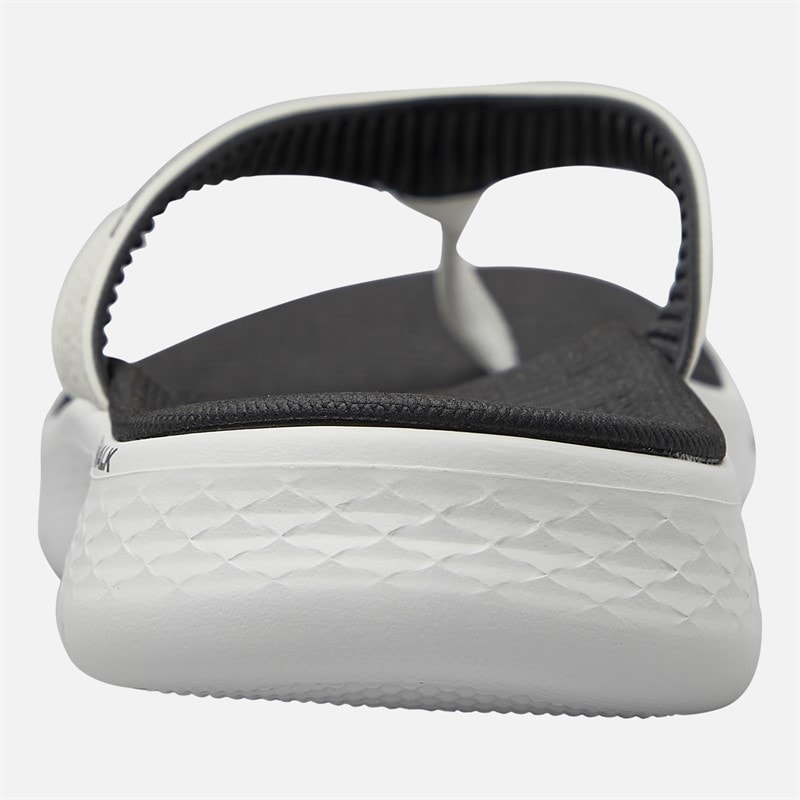 SKECHERS Womens Go Walk Flex Eve Flip Flops White/Black - Image 3