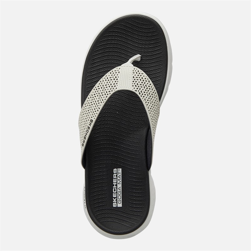 SKECHERS Womens Go Walk Flex Eve Flip Flops White/Black - Image 4