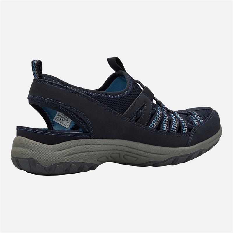 SKECHERS Womens Reggae Fest 2.0 What A View Sandals Navy Mesh/Duraback/Grey Trim - Image 5