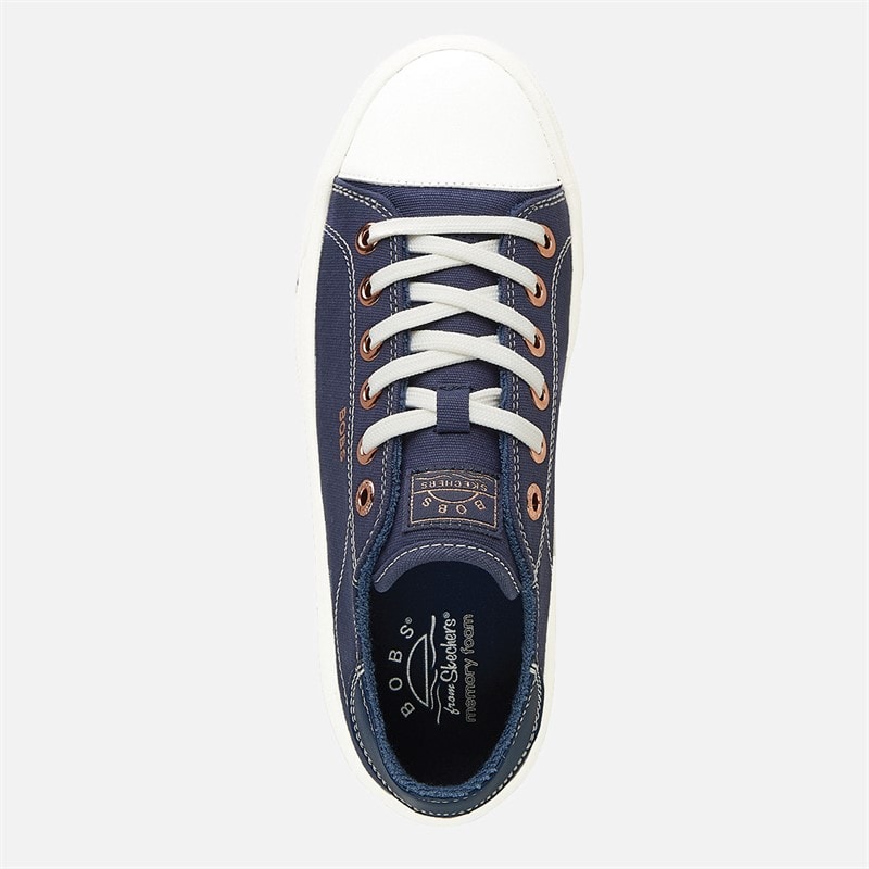 SKECHERS Womens Bobs Whinnie High Ranking Platform Trainers Navy - Image 4