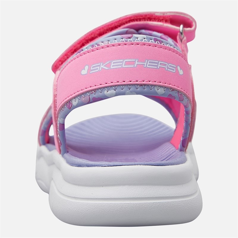 SKECHERS Junior Girls Flex Splash Heart Galore Sandals Hot Pink/Lavender - Image 4