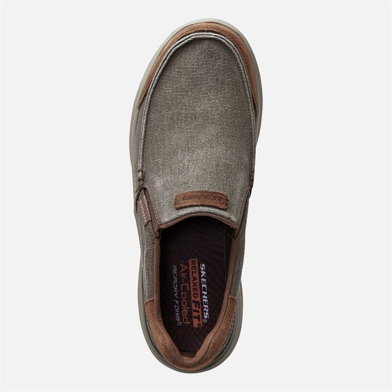 SKECHERS Mens Hasting Vigo Slip-On Shoes Brown - Image 4
