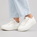 SKECHERS Womens Bobs Whinnie High Ranking Platform Trainers White