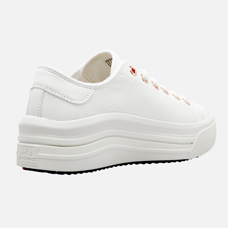 SKECHERS Womens Bobs Whinnie High Ranking Platform Trainers White - Image 5