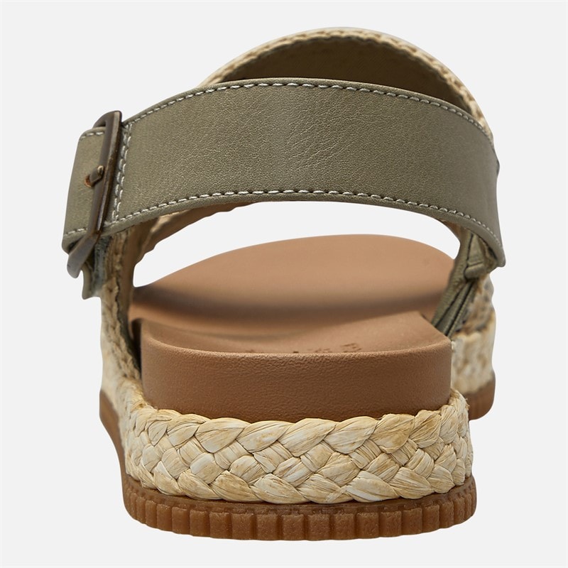 SKECHERS Womens Stormy Kiss Secure Storm Ankle Strap Sandals Olive Canvas - Image 3