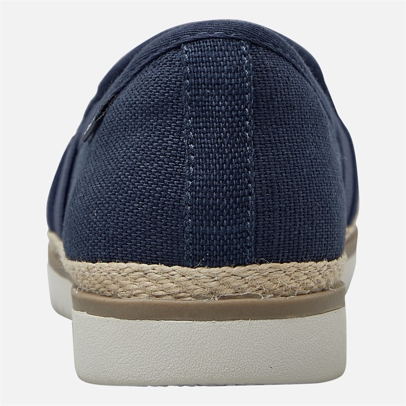 SKECHERS Womens Flexpadrille Lo Espadrilles Navy Linen - Image 3