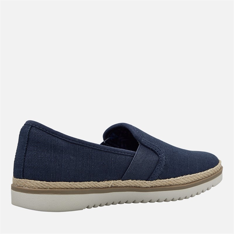 SKECHERS Womens Flexpadrille Lo Espadrilles Navy Linen - Image 5