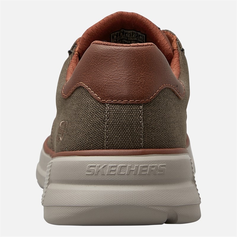 SKECHERS Mens Beckett Jojo Canvas Shoes Brown Canvas - Image 3
