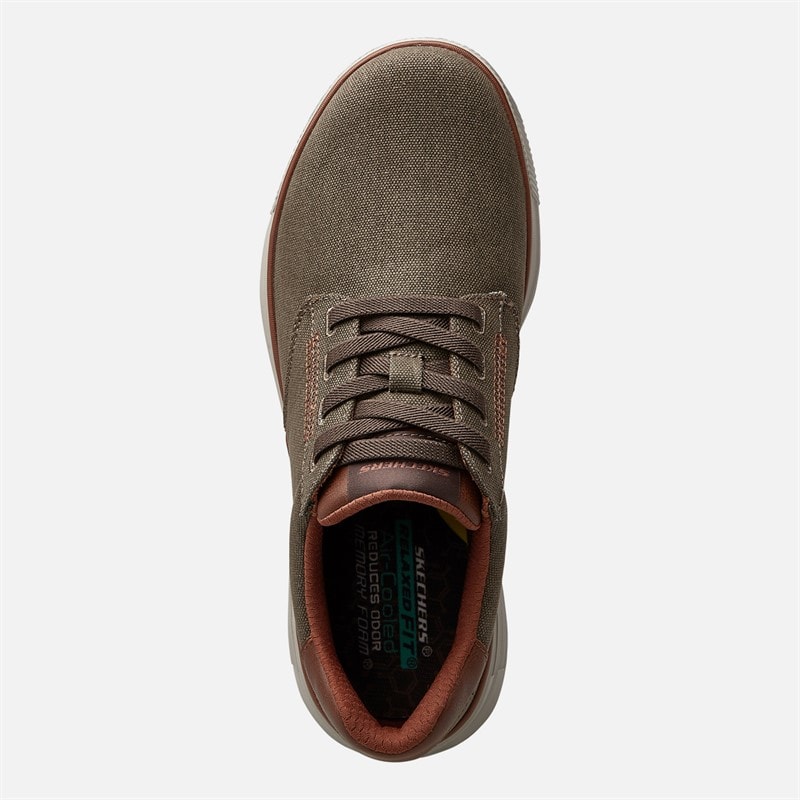 SKECHERS Mens Beckett Jojo Canvas Shoes Brown Canvas - Image 4