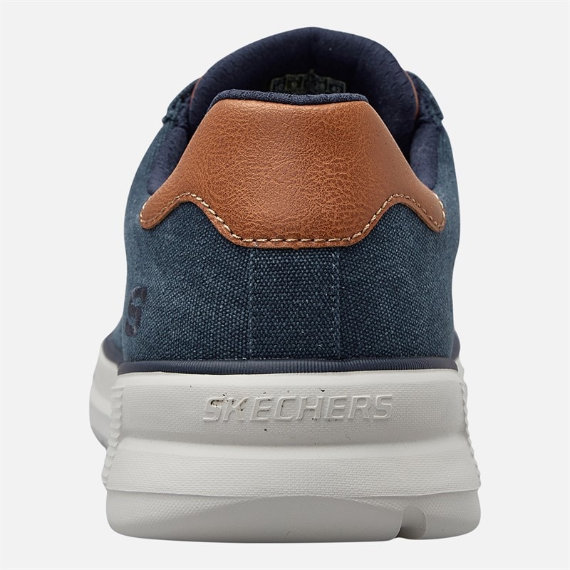 SKECHERS Mens Beckett Jojo Canvas Shoes Navy Canvas - Image 3