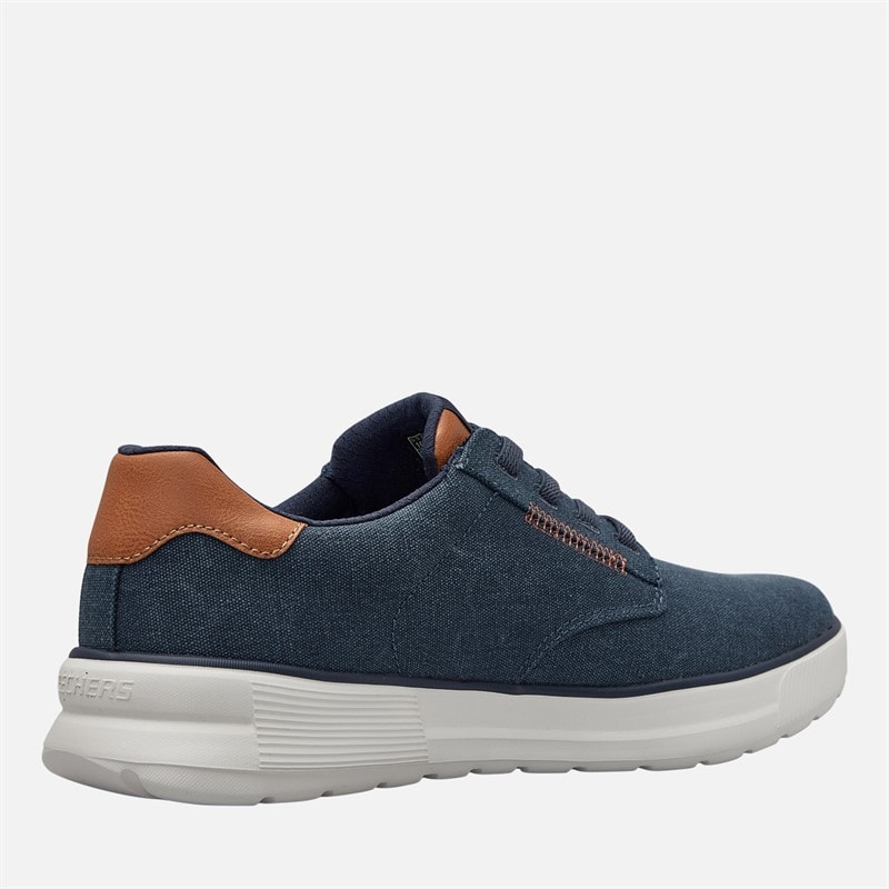 SKECHERS Mens Beckett Jojo Canvas Shoes Navy Canvas - Image 5
