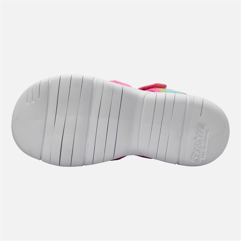 SKECHERS Junior Girls Flex Splash Daylight Shimmer Sandals Hot Pink/Multi - Image 2