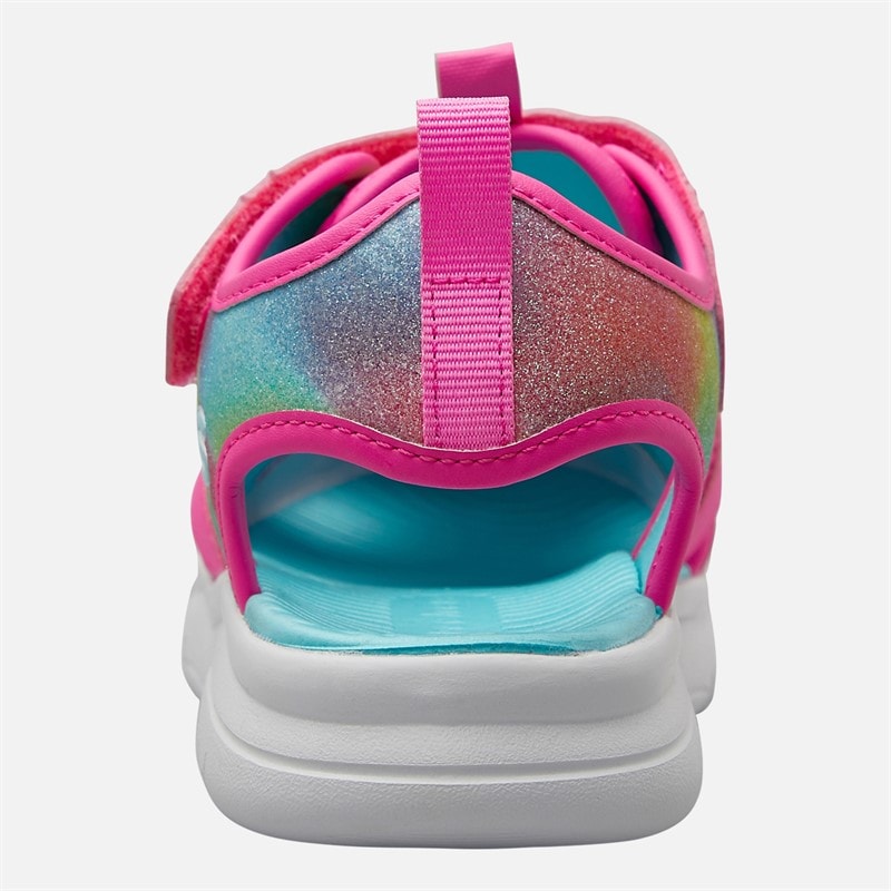 SKECHERS Junior Girls Flex Splash Daylight Shimmer Sandals Hot Pink/Multi - Image 3