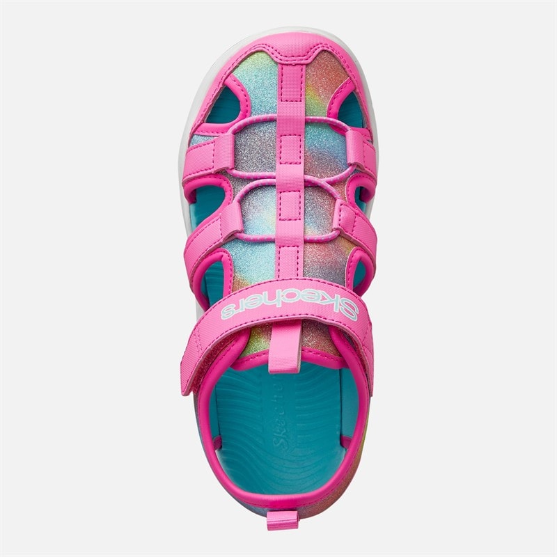 SKECHERS Junior Girls Flex Splash Daylight Shimmer Sandals Hot Pink/Multi - Image 4
